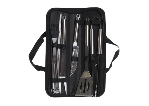 set utensilios barbacoa acero
