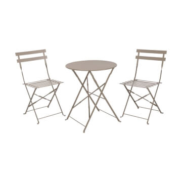 conjunto de muebles para el jardín 3 piezas taupe
