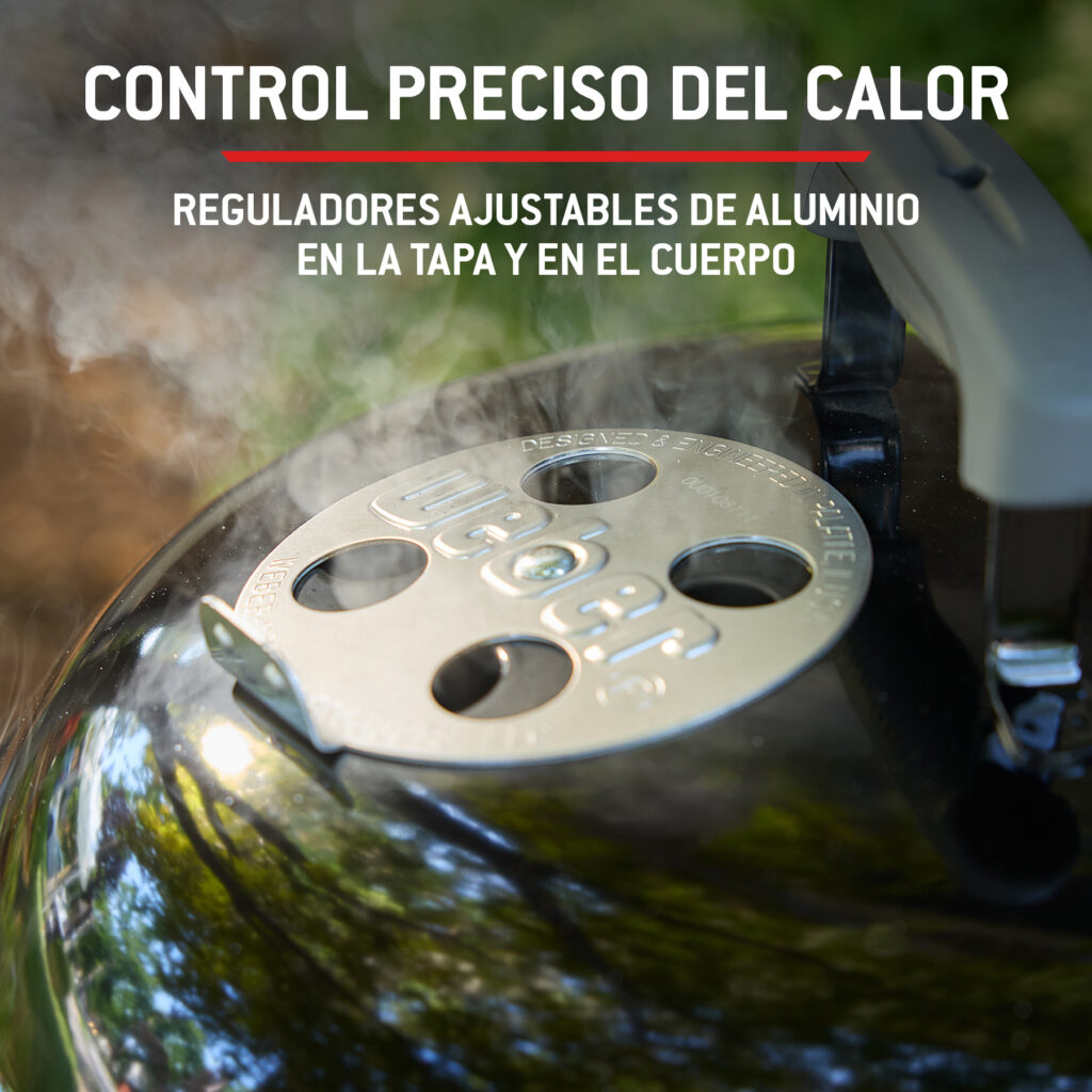 Regulador de ventilación en tapa de barbacoa