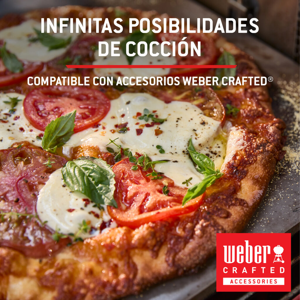 Pizza con mozzarella, tomate y albahaca