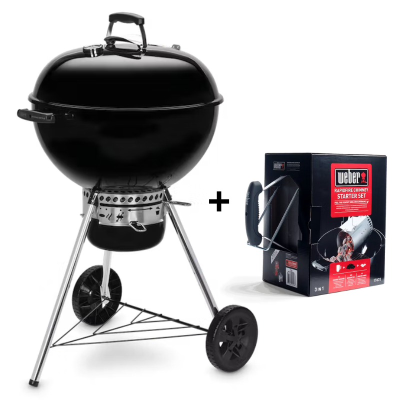 Barbacoa Weber con set de encendido rápido.