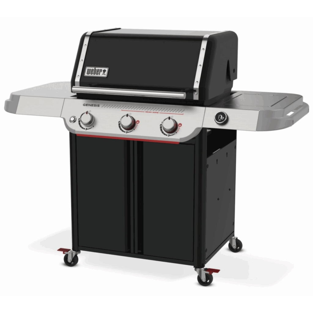 Parrilla de gas con tres quemadores y ruedas