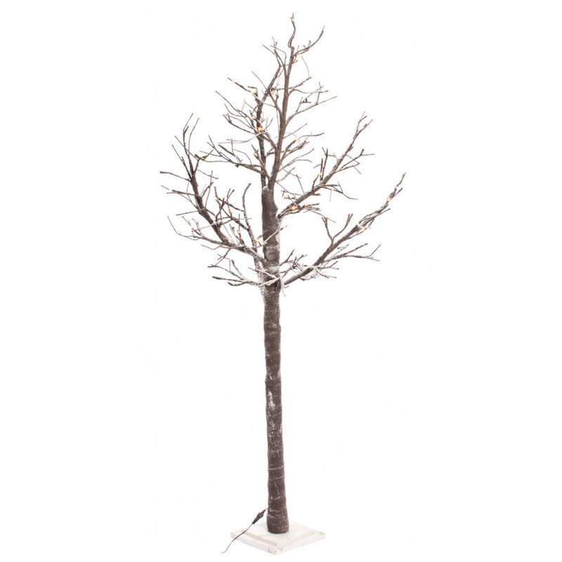 Árbol decorativo con luces LED en interior.