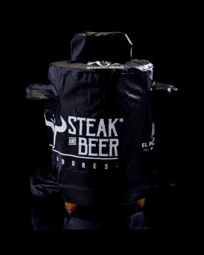 Bolsa negra de delivery Steak and Beer