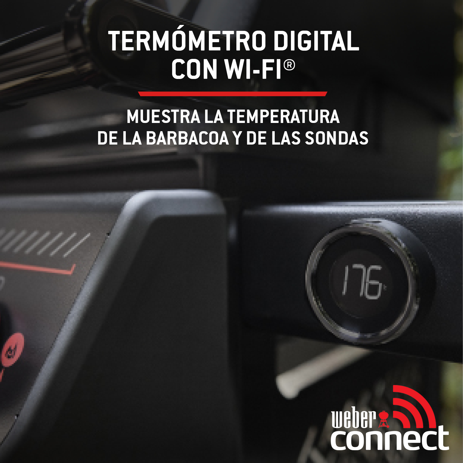 Termómetro digital con Wi‑Fi para barbacoa
