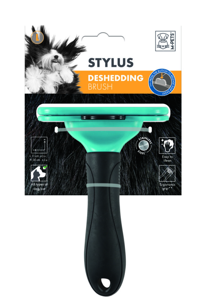 m pets 10120099 stylus deshedding brush l #01.indd