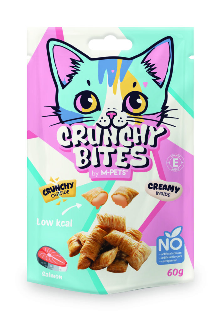 m pets 20645999 crunchy bites cat treats salmon 60g bag #02 vect